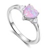 ACEFEEL 925 Sterling Silver Heart Shaped White Opal Engagement Promise