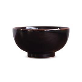 Hakusan Pottery Bowl, Black, Φ5.1 x 2.54 inches (13 x 6.5 cm), 19.7 fl oz (500 ml) Tenme Hasami Ware Made in Japan