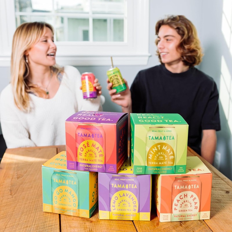 Unsweetened Sparkling Green Tea by Tama Tea - Organic Lemo