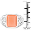 5.75 Carat Genuine Peach Moonstone .925 Sterling Silver Ring