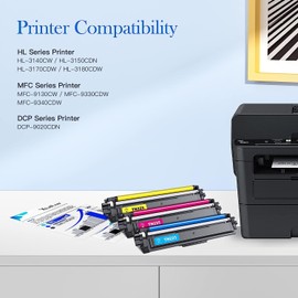 Valuetoner Compatible Toner Cartridge Replacement for Brother TN225 Toner Cartridges TN 225 TN-225 TN225 Work for HL-3140CW HL-3170CDW MFC-9330CDW MFC-9340CDW MFC-9130CW 3 Pack (Cyan, Magenta, Yellow)