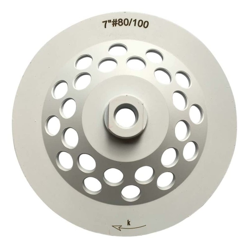 7" Grinding Wheels for Concrete, Granite, and Marble, #80/100 Grit,