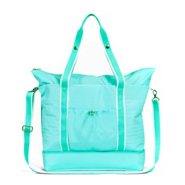 Thirty-One Gifts Deluxe Travel Tote Bag, Multiple-Pocket Tote Bag for Travel and Work, Caribbean Blue