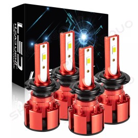 Unbranded 4Pcs H7 Luces Para Auto Coche 9000lm 6000k LED Bombillas De Los Faros Luz White