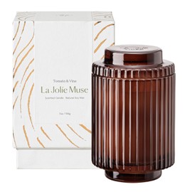 LA JOLIE MUSE Tomato & Vine Candle, Scented Candles for Home, Candle Gifts for Women & Men, Glass Jar Candle, 40 Hours Burning Time, 7oz