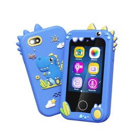Kids Toy Smartphone, Gifts and Toys for Boys Ages 3-8 Years Old, Fake Play Toy Phone with Music Player Dual Camera Puzzle Games 8GB SD Card Touchscreen, Birthday, Kids Trip Activities