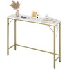 GAOMON Narrow Console Table, Gold Sofa Table with Outlets, Behind
