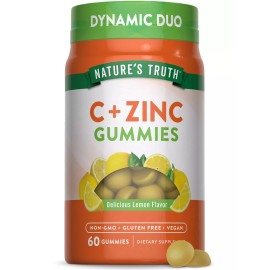 Nature's Truth Vitamin C with Zinc Gummies | 60 Count | Non-GMO, Gluten Free| by Nature's Truth