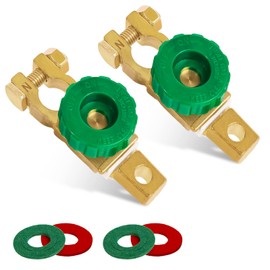 XIOGZAXI Top Post Battery Disconnect Switch 12V 2 Pcs, Battery Disconnect Switch Zinc Alloy, 125A Car Battery Disconnect Switch with Anti-Corrosion Pad for Cars Trucks Ships by XIOGZAXI