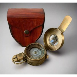 Vintage Solid Brass WWII Military Pocket Compass Gift