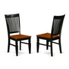 East West Furniture Weston dining chair set of 2 - Wooden Seat and Black Real wood Frame modern dining chairs