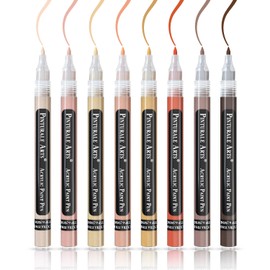 Pinturale Arts® 8 Acrylic Paint Markers Skin Tone Fine Tip 0,7mm | Acrylic Paint Pens Skin Tones For Coloring, Ceramics, Rock Painting, Glass, Wood, Canvas, Metal