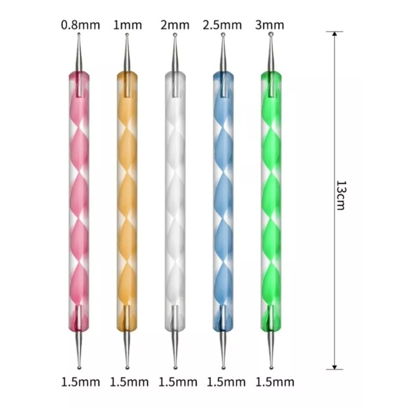 Mussa 5 Punteros Dobles Para Manicura Y Decoración De Uñas