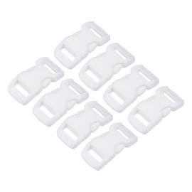 YOKIVE 8 Pcs Plastic Buckles, Dual Adjustable Snap Clips | Quick Side Release Buckle, Great for Backpack Strap Webbing Belt Sewing, (White, 1-Inch)