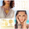 HOWAF 9 Sheets Gold Tattoos Temporary Metallic Tattoos, Gold Temporary