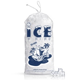 50 Pack Ice Bags 10 lb, Heavy-Duty Ice Bags with Drawstring(2 Mils Thickness)