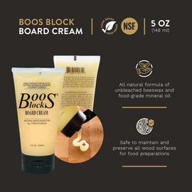 Boos Block Board Cream (5 oz) - Chopping Board Wax - Cutting Board Wax