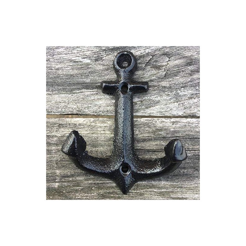 Facaler Nautical Cast Iron Ship Anchor Weathered Nautical Wall Hooks