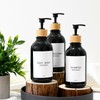 Gails Willing Shower Shampoo and Conditioner Bottles, Apothecary Dispenser Bamboo