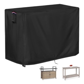 Iptienda Patio Bar Table Cover for Outdoor Console/Buffet Table, 46 Inch Waterproof Prep Table Cover for Grill Cart, Stainless Steel/Metal Table-46"L x 18"W x 36"H