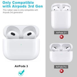 Flower Silicone Airpods 3 Case 2021, Gawnock Soft Case Cover Flexible for Airpods 3rd Generation Floral Print Cover for Women Girls with Keychain (Rose Flower)