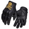 Keebik Goatskin Leather Motorcycle Motorbike Powersports Racing Gloves Reflective Skull