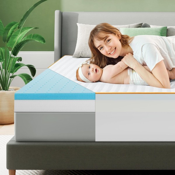 VISCOFLEX 4 Inch Mattress Topper Twin, Firm Memory Foam Mattress