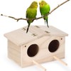 SEAFRONT Wooden Bird House Parrot Breeding Mating Box Wood Bird