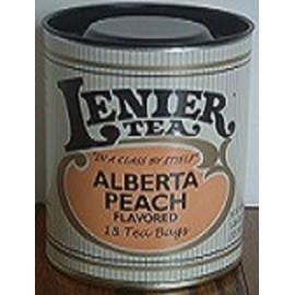 Lenier's Alberta Peach English Style No String Or Tags Tea Bags 18 Count Tins