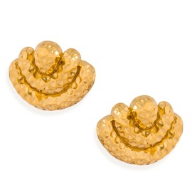 Frigotine Chunky Gold Snail Stud Earrings for Women, Trendy Statement Vintage Geometric Textured Lightweight Hypoallergenic Earing Prom Vintage Jewelry Gift