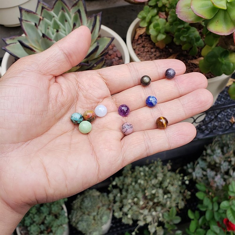 Chengmu 8mm Stone Beads Kit for Jewelry Making, 230pcs Round
