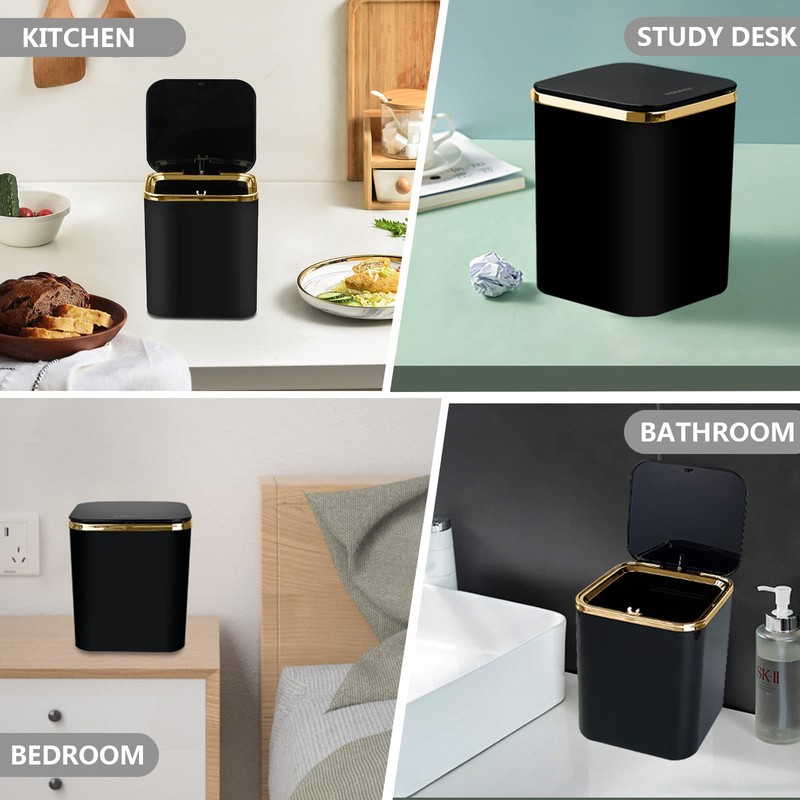 Small Table Bin with Lid, 2 L, Mini Table Waste