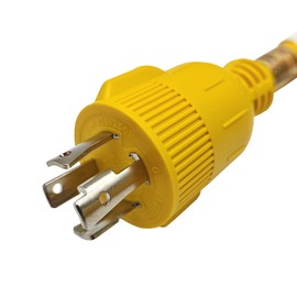 Parkworld UL Listed NEMA L14-30 Extension Cord, Generator 30amp 4 Prong NEMA L14-30P to L14-30R Female with Lighted. (Yellow, 6FT)