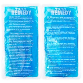Perfect Remedy 2 Pack Gel Ice Packs for Injuries, Reusable Gel Ice Packs for Muscle Pain, Cold & Hot Pack, Ice Pack for Knee & Back/Neck Ice Pack, Hot Water Bottles Alternative(Blue, Regular)
