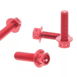 Autobahn88 Motorcycle Brake Master Cylinder Bolt Dress-up Kit, compatible with Kawasaki ER-6F 2006-2008 (Red) (Set of 4)