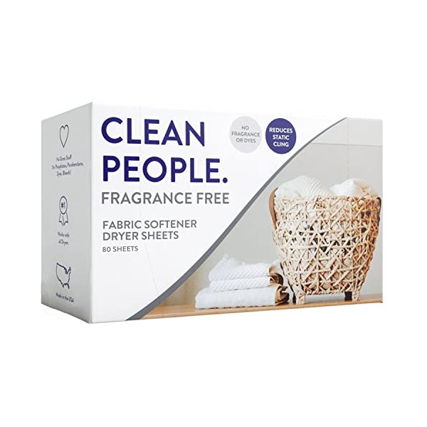 Clean People All Natural Fabric Softener Dryer Sheets - Fragrance Free160ct (160 Count)