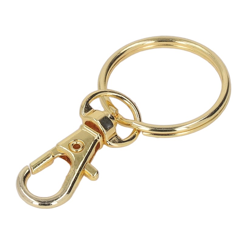 100PCS Gold Lobster Claw Clasp with Key Rings Rustproof Metal