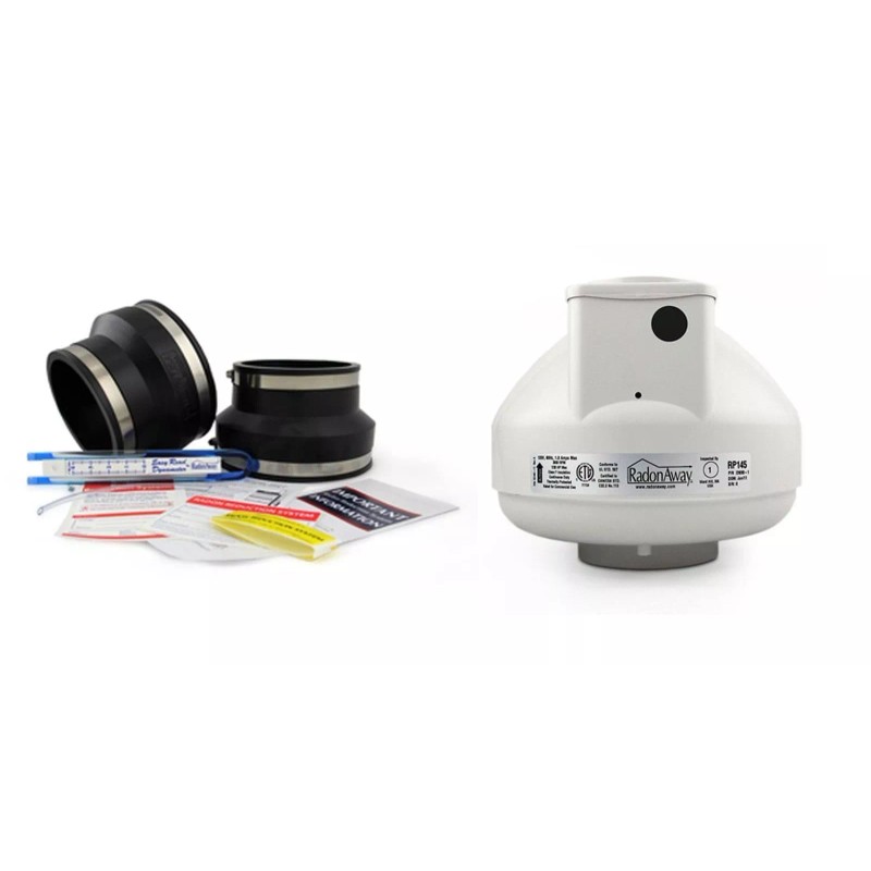 RadonAway RP140 Radon Fan & Install Kit with Dynameter -