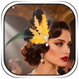 Campsis Feather Hair Clips 1920s Flapper Headpiece Fascinator Party Hair Accessories for Women
