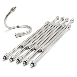 10 Pack 7.6 Inch Flexible Nozzle Extensions, Brass Mist Rod for Outdoor Misting System, Bendable Copper Extended Pole 10/24 UNC for Garden, Humidification, Outdoor Cooling, Dust Control, Landscaping