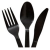 Red & Black Heavy Duty Plastic Cutlery Sets - 16