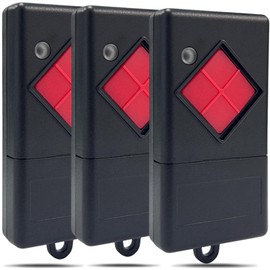 Garage Door Handheld Transmitter 40.685 MHz, Pack of 3 Replacement Remote Control Compatible with Dicket MAHS40, MAHS40-01, MAHS40-04 40 MHz Remote Control 1 Channel, Red Button