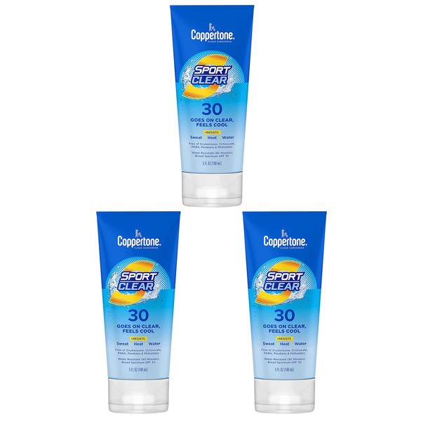 Coppertone Spf#30 Sport Clear Sunscreen 5 Ounce Tube (148ml) (Pack of 3)