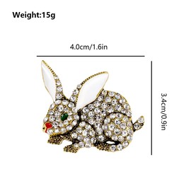 FAIRYGATE Brooches for Women UK Animal Lapel Pin Fashion Rabbit Brooch Animal Brooches Pins Clothes Accessories Art Deco Cute Bunny Party Birthday Gifts for Women Men B2331