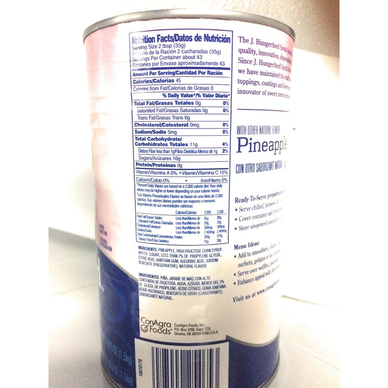 J. Hungerford Smith Pineapple Dessert Topping for Ice Cream