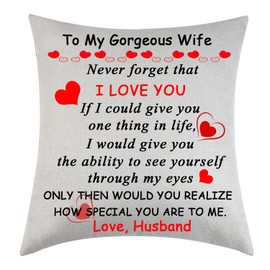 Anniversary Birthday To My Wife I Love You Birthday Gifts Valentines Day Gifts To My Wife Throw Pillow Cover Gift