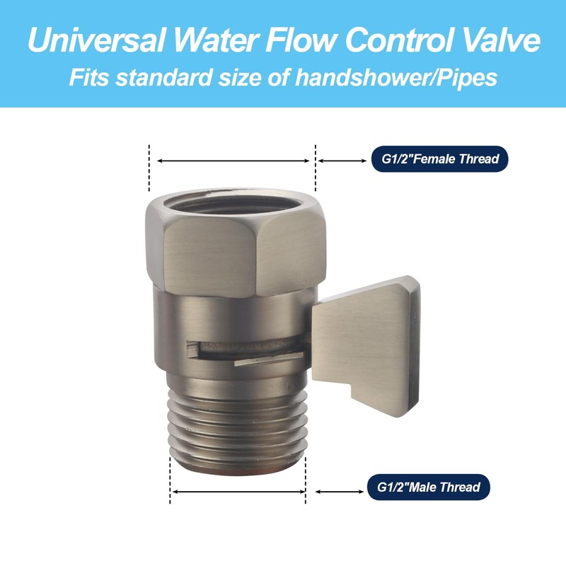 AZOS Water Flow Control Valves G1/2 Pressure Regulator, Brass Shower