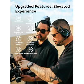 SYNCO XTALK XPRO Wireless Intercom Headset, 2.4GHz Full Duplex Wireless Communication Headset 500m/1640ft with Noise Reduction, Xtalk-Xpro1-Wireless-Headset-Intercom（Single）