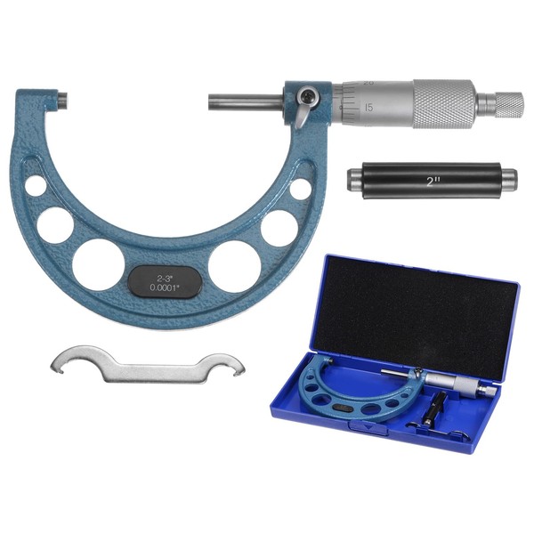HARFINGTON Outside Micrometer 2"-3" Measuring Tool 0.0001" Graduation Set