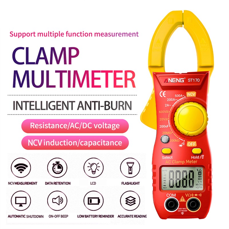 ANENG ST170 Smart Clamp Meter 1999 Counts Auto-ranging Digital Multimeter